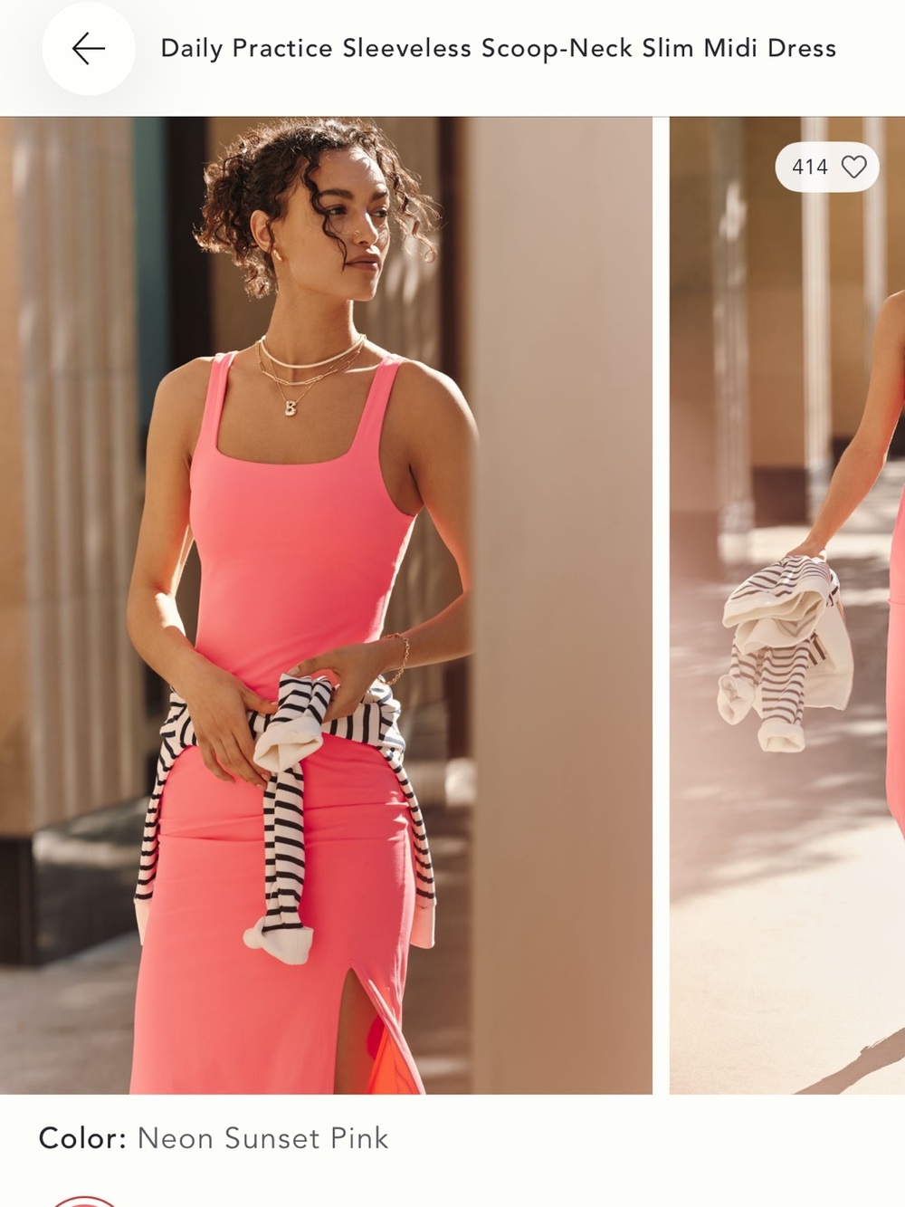 Neon Sunset Pink Daily Practice Bodycon Tank Dress
